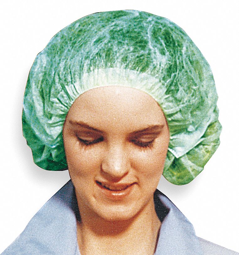 Bouffant Cap, Green, Universal, PK100