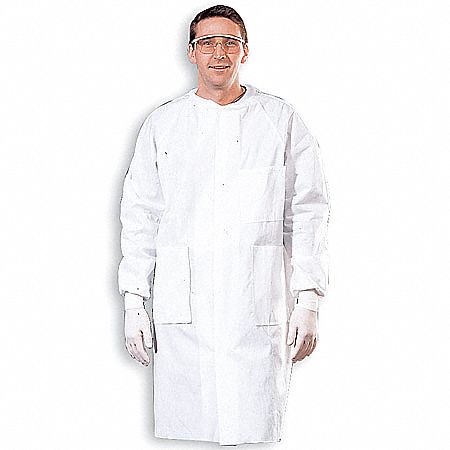 Disp. Lab Coat, M, Multilayer, White