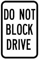 Traffic Sign, 18 x 12In, BK/WHT, Text, MUTCD