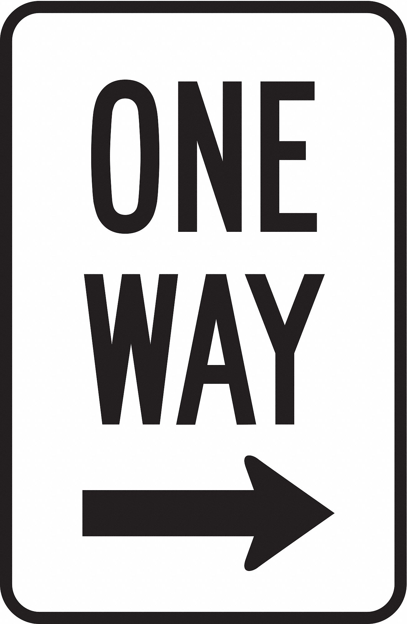 Traffic Sign, 18 x 12In, BK/WHT, OW, R6-2R