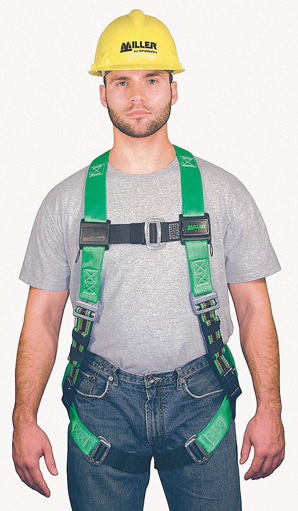 Full Body Harness, 2XL, 400 lb., Green