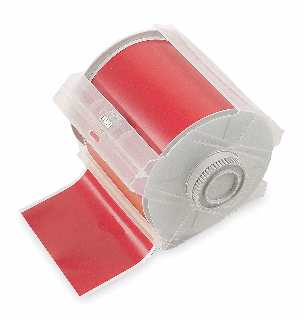 Tape, Red, 100 ft. L, 4 In. W