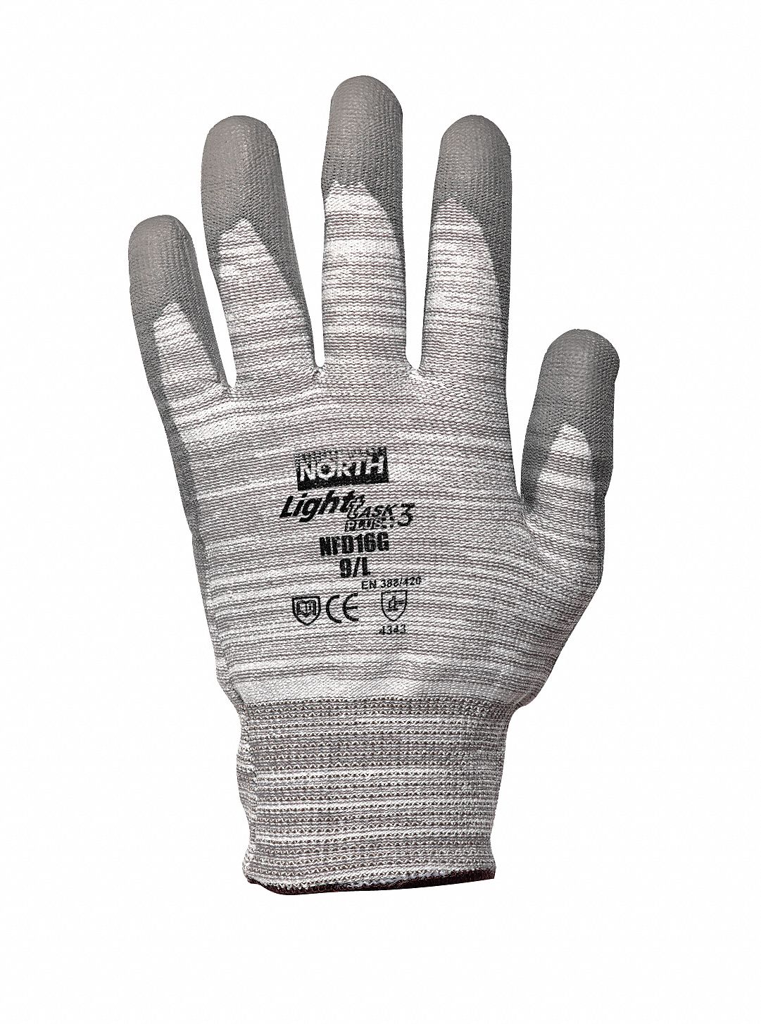 Cut Resistant Gloves, Gray/White, XL, PR