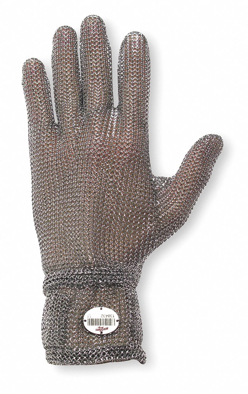 Cut Resistant Glove, Silver, Reversible, L