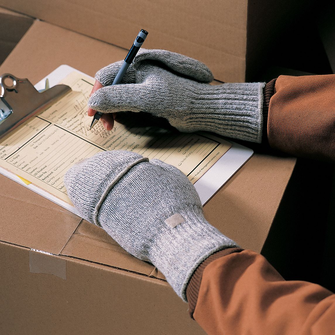 Cold Protection Gloves, PVC Dots, L, Gry, PR