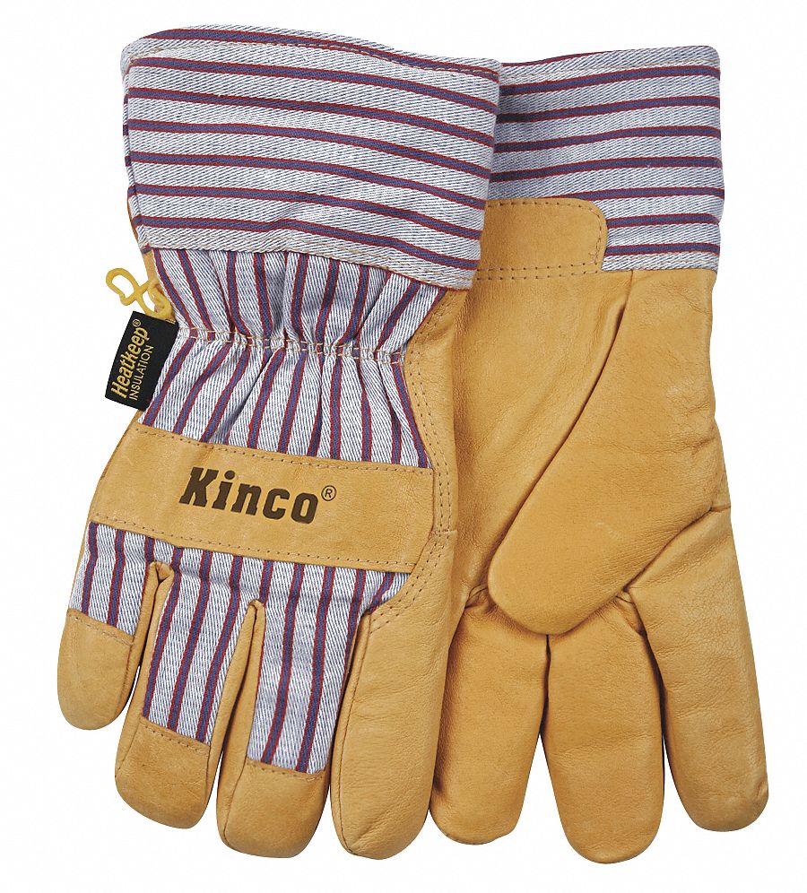 Leather Gloves, Insulated, Pigskin, XL, PR