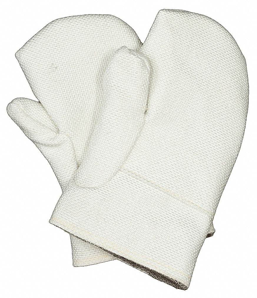 Heat Resist. Gloves, White, Double Palm, PR