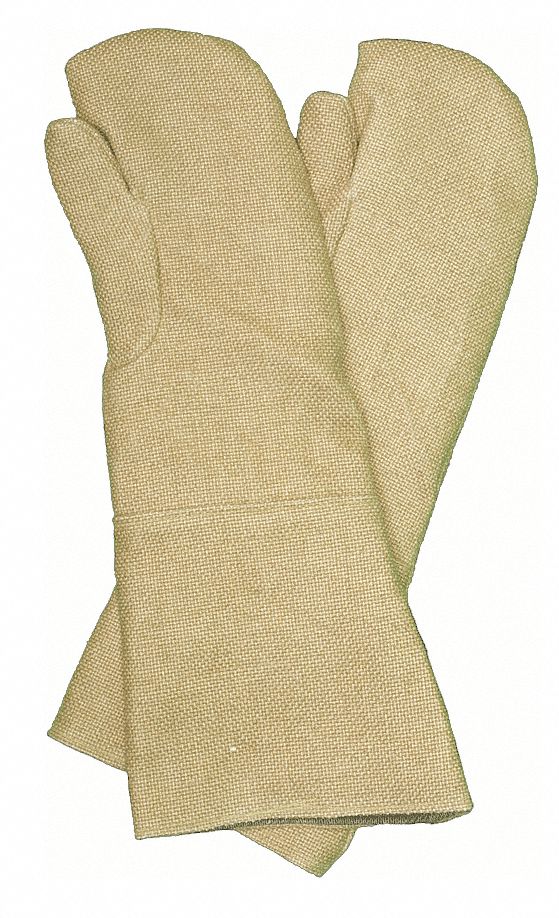 Heat Resistant Gloves, Tan, Double Palm, PR