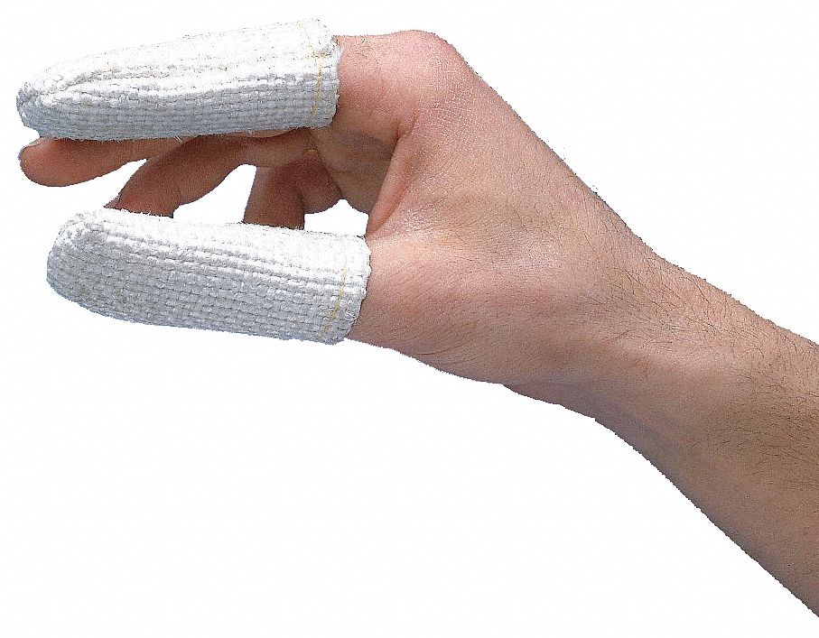 Heat Resistant Finger Cots, White, PK 12