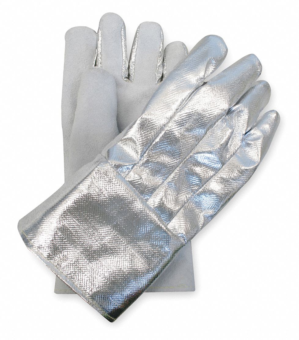 Heat Resist. Gloves, Slvr/Ylw, Univ., PR