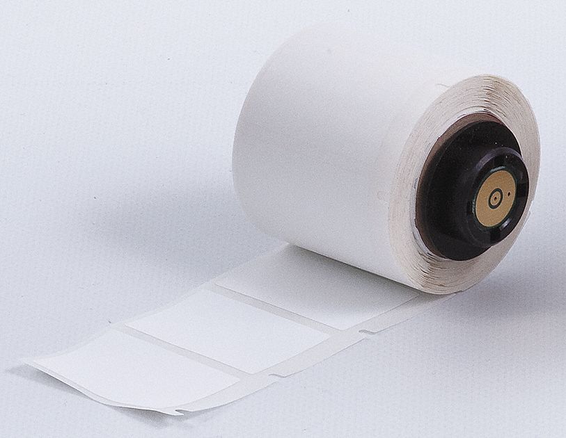 Label, White, Vinyl, 1-1/2 In. W