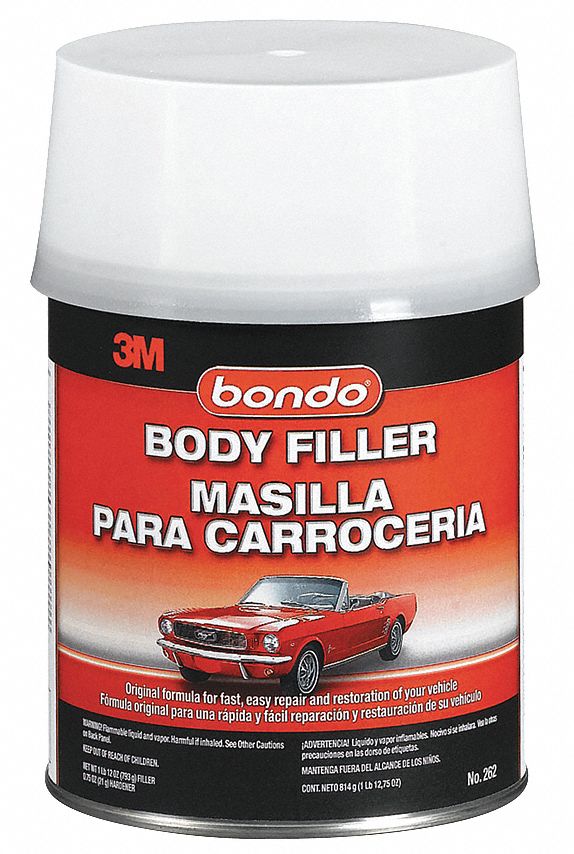 Body Filler W Hardener, Paste, 1 Qt, Gray