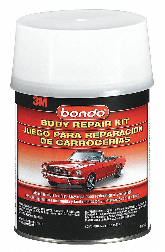 Auto Body Filler Kit, Paste, 1 Qt, Gray
