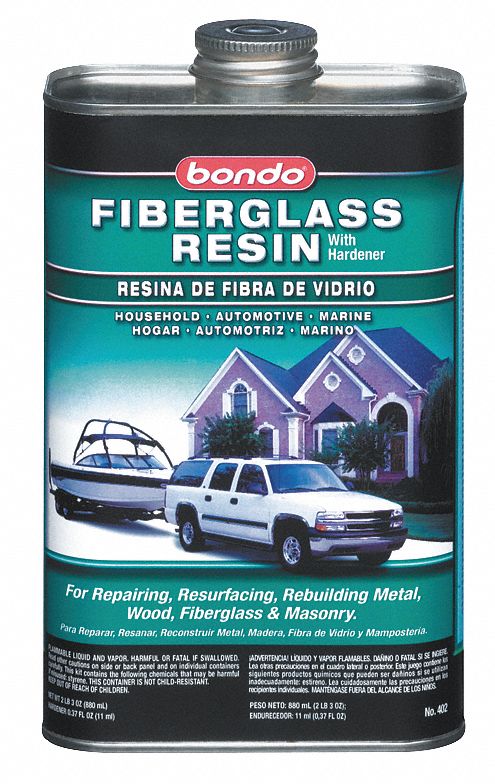 Fiberglass Resin, Liquid, 1 Qt, Light Straw