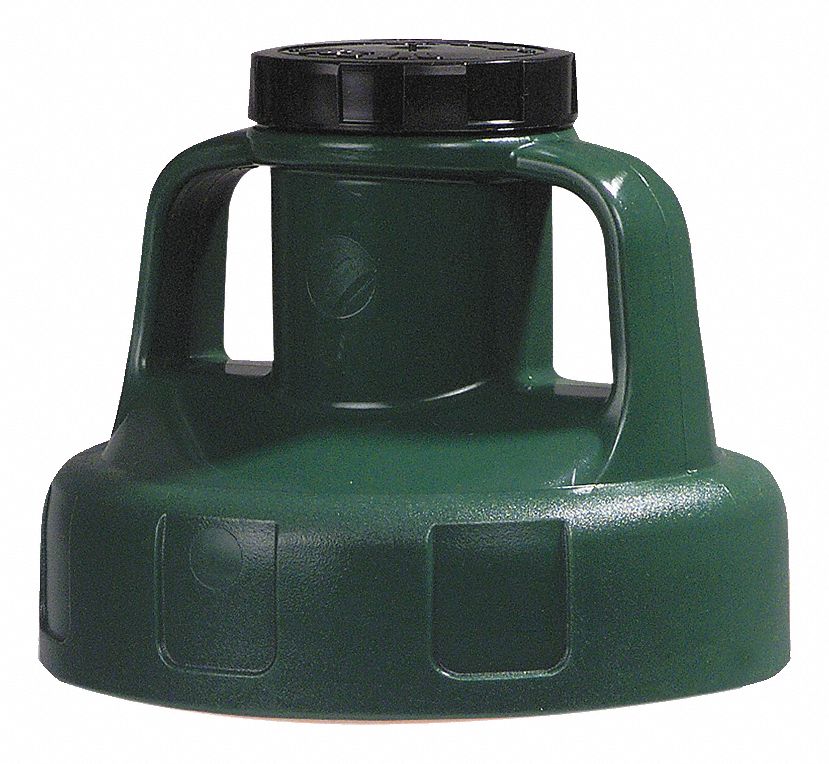 Utility Lid, w/2 In Outlet, HDPE, Dk Green