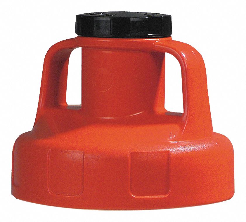 Utility Lid, w/2 In Outlet, HDPE, Orange
