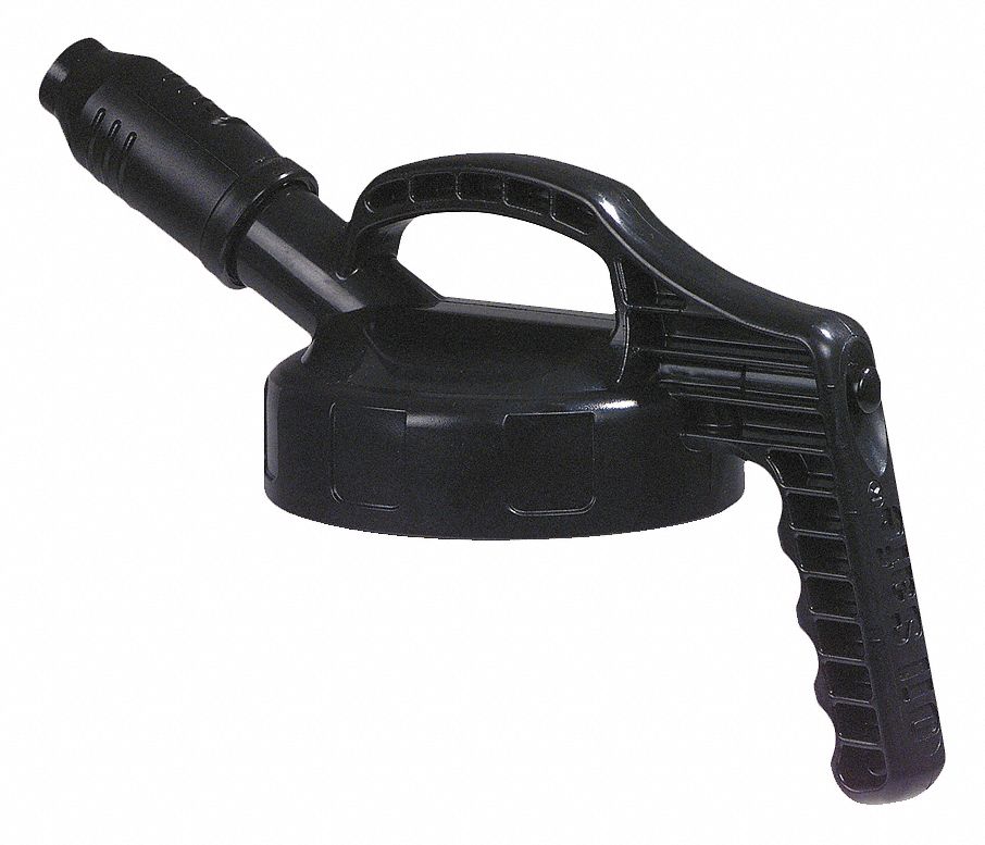 Stumpy Spout Lid, w/1 In Outlet, Black