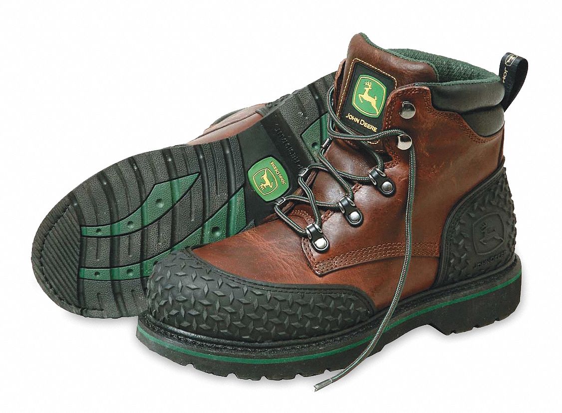 Work Boots, Stl, Mn, 9-1/2, Brn/Blk, 1PR