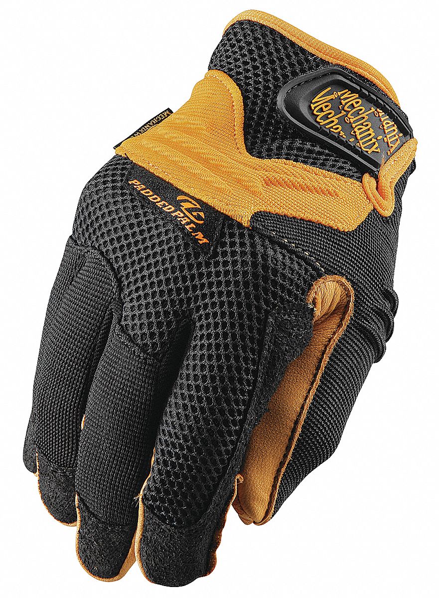 Mechanics Gloves, Tan/Black, XL, PR