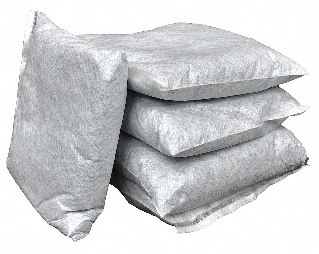 Absorbent Pillow, 10 In. W, Gray, PK 20