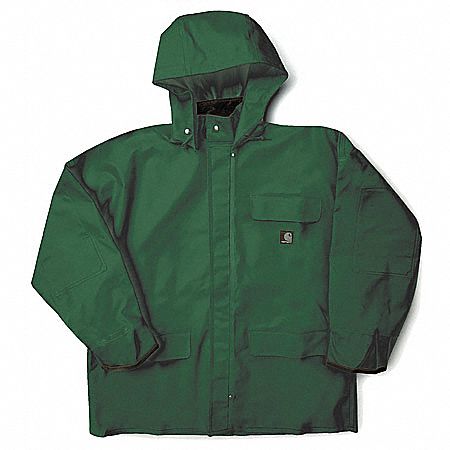 Rain Jacket w/ Detachable Hood, Green, XL