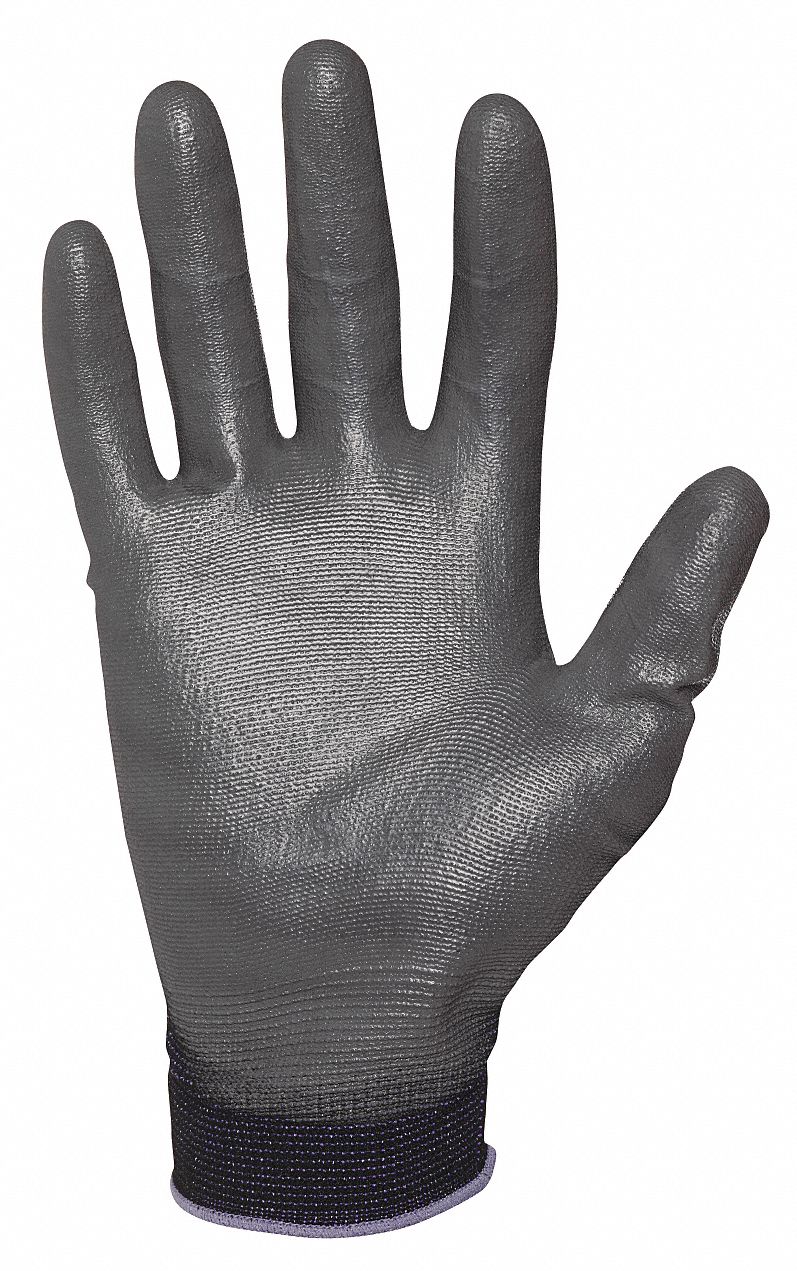 Coated Gloves, S, Black, Knit Wrist, PR