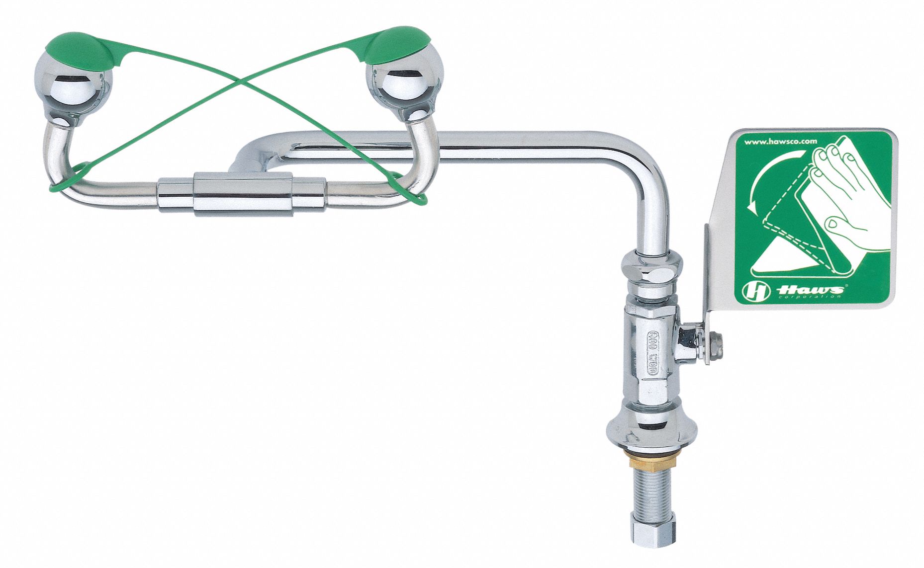 Eyewash, Deck Mount, 15 W, 11-1/2 D