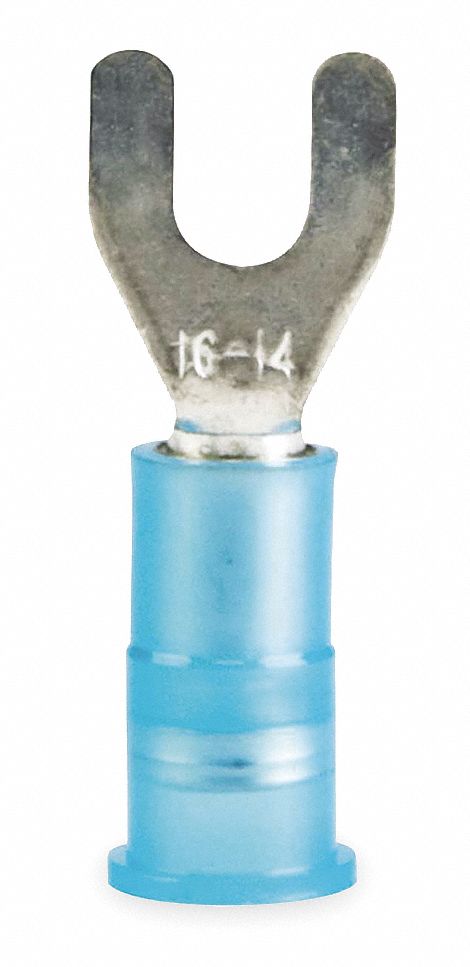 Fork Terminal, Blue, 16 to 14 AWG, PK100