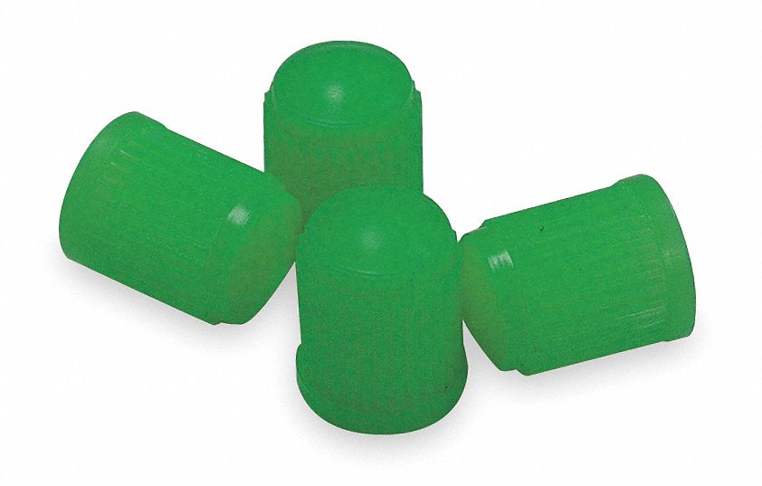 Scr-On V Cap, Grn, Plstc, Pk 20
