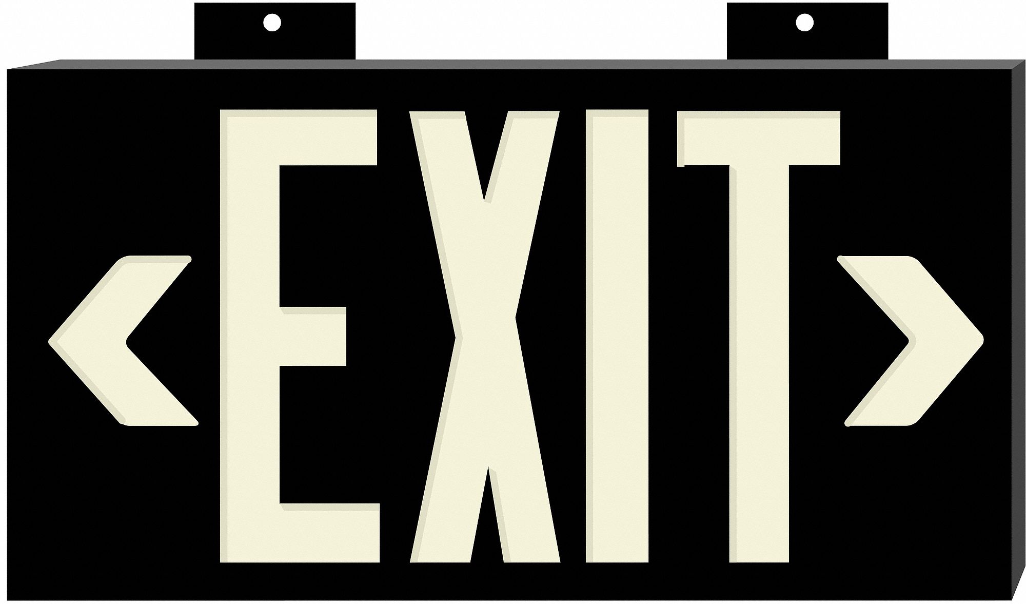 Exit Sign, 8 x 15In, WHT/BK, Exit, ENG, SURF