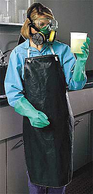 Bib Apron, Black, 45 In. L, 35 In. W