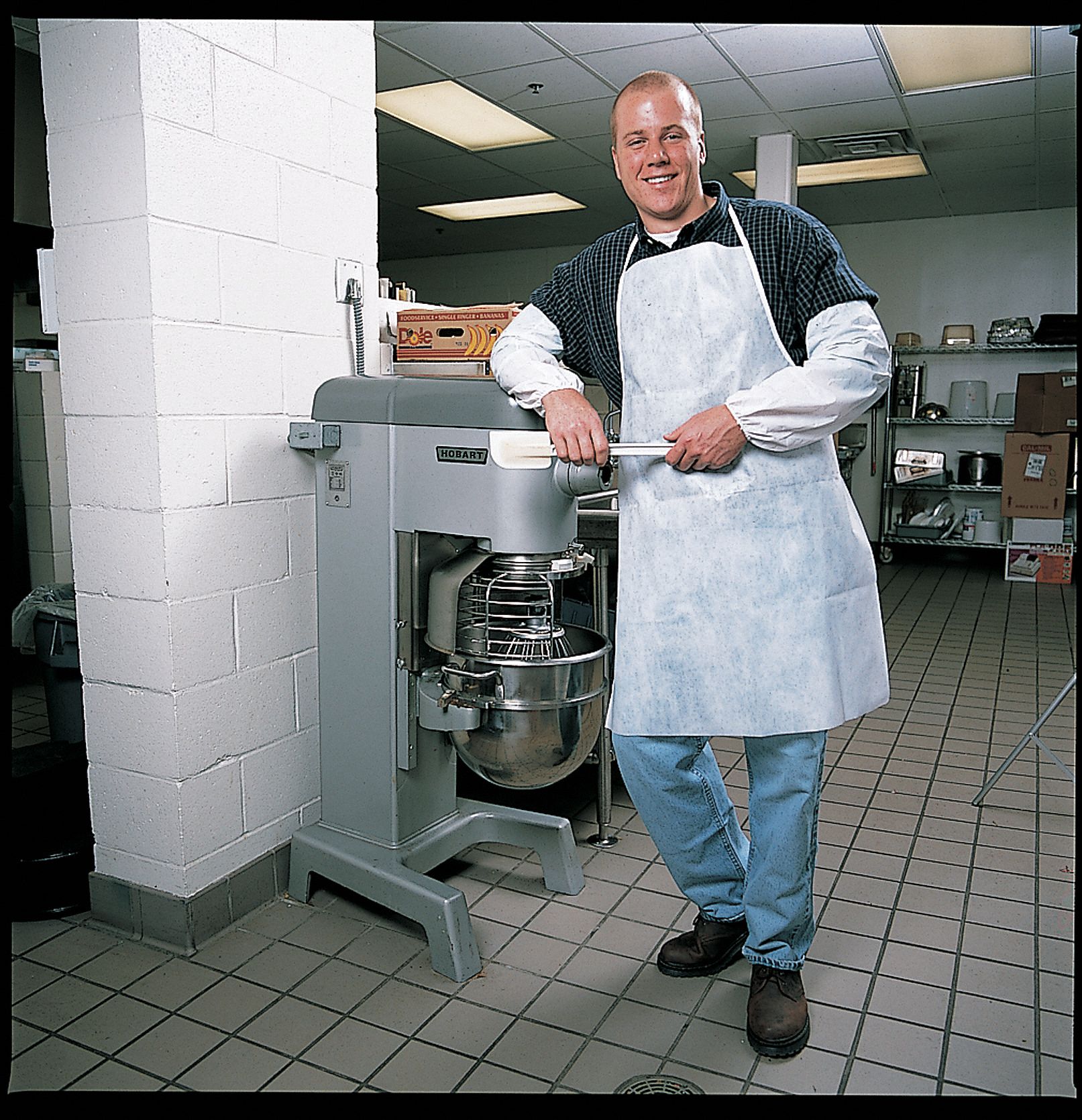 Disposable Bib Apron, White, XL, PK 100