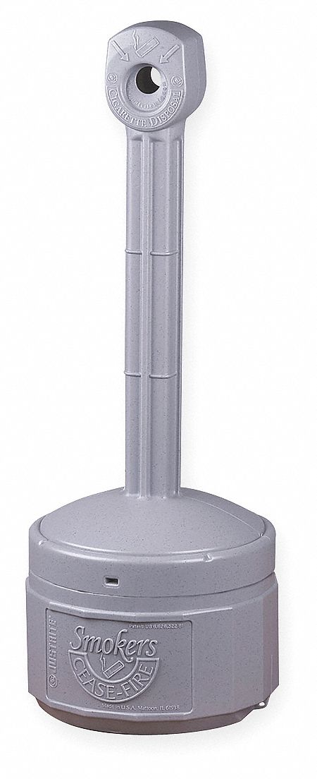 Butt Can, Pewter Gray, Capacity 1Gallon