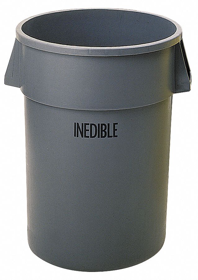 Round Container w/Imprint, 32 G, Gray