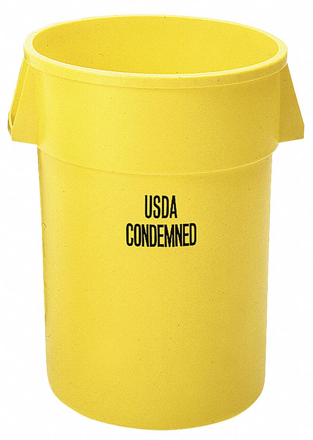 Round Container w/Imprint, 32 G, Yellow