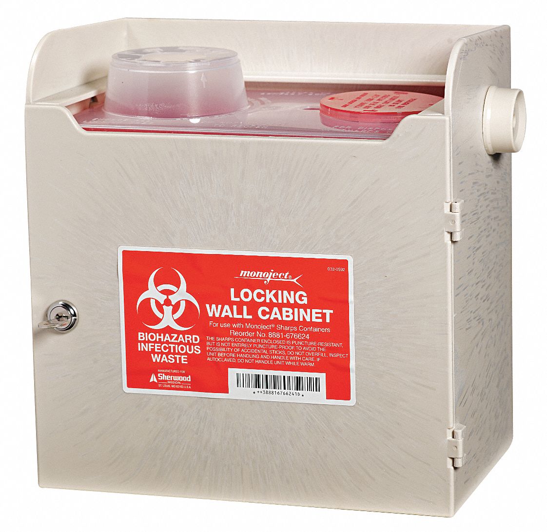 Disposal Container Cabinet, Poly, Beige