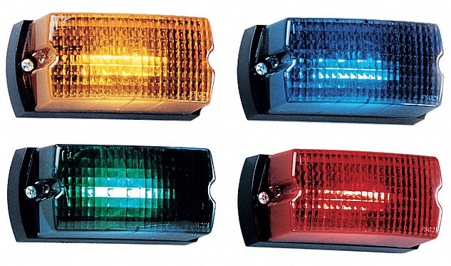Warning Light, LED, Red, Surf, Rect, 5 In L