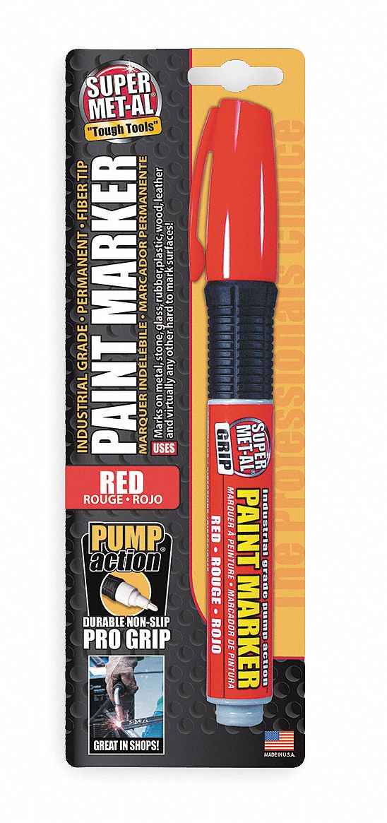 Pump Action Paint Marker, Fiber Tip, Red