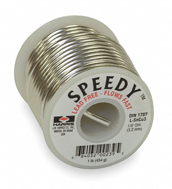 Solid Wire Solder, Lead Free, 450 to 555 F