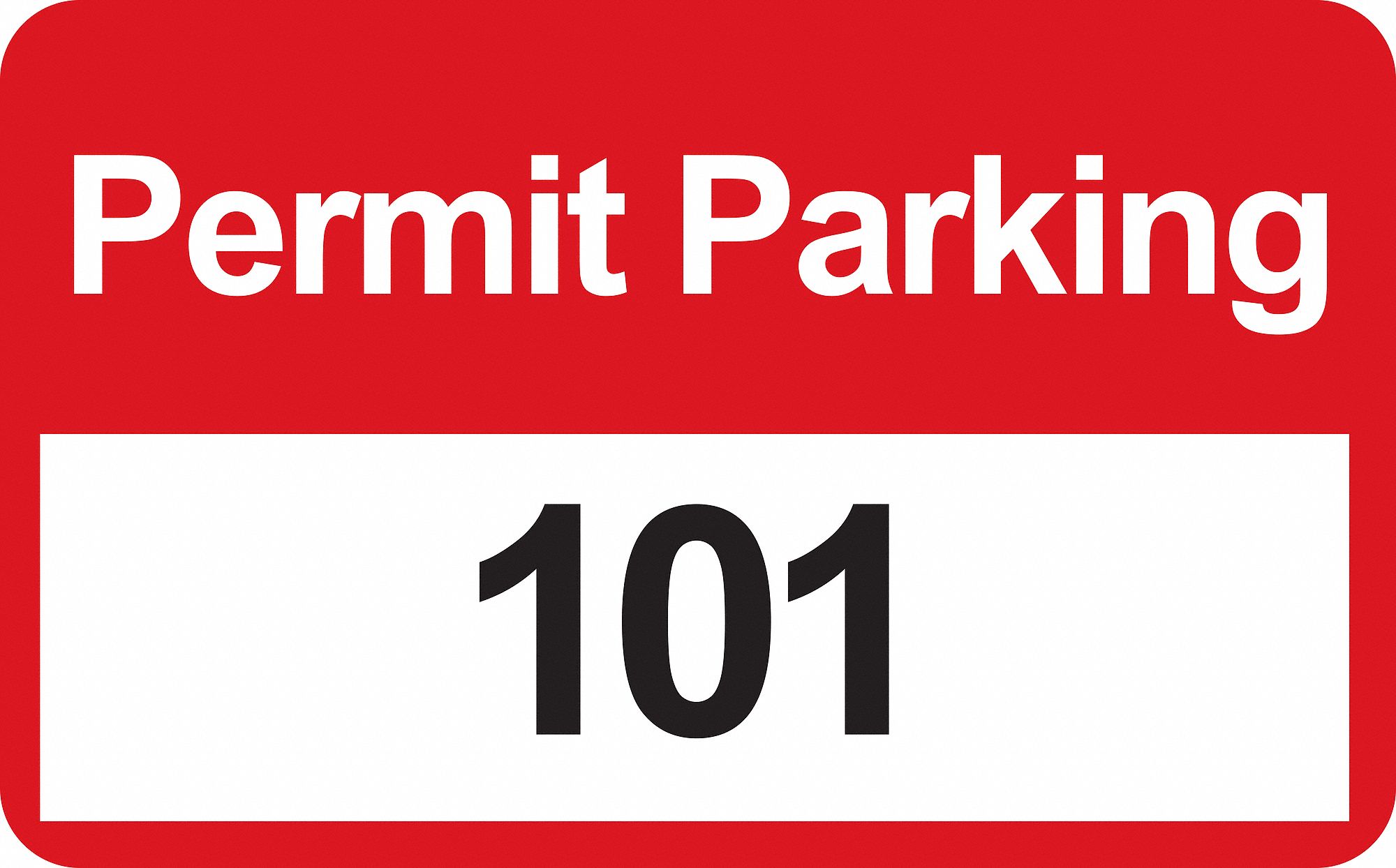 Parking Permits, Bumper, Wht/Red, PK 100