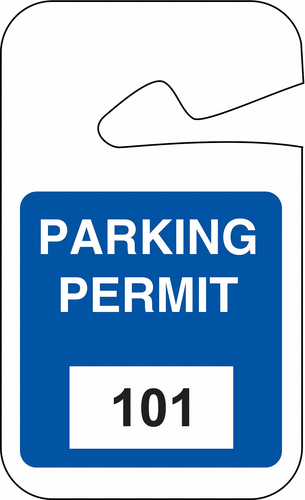 Parking Permits, Rearview, Wht/Blue, PK 100