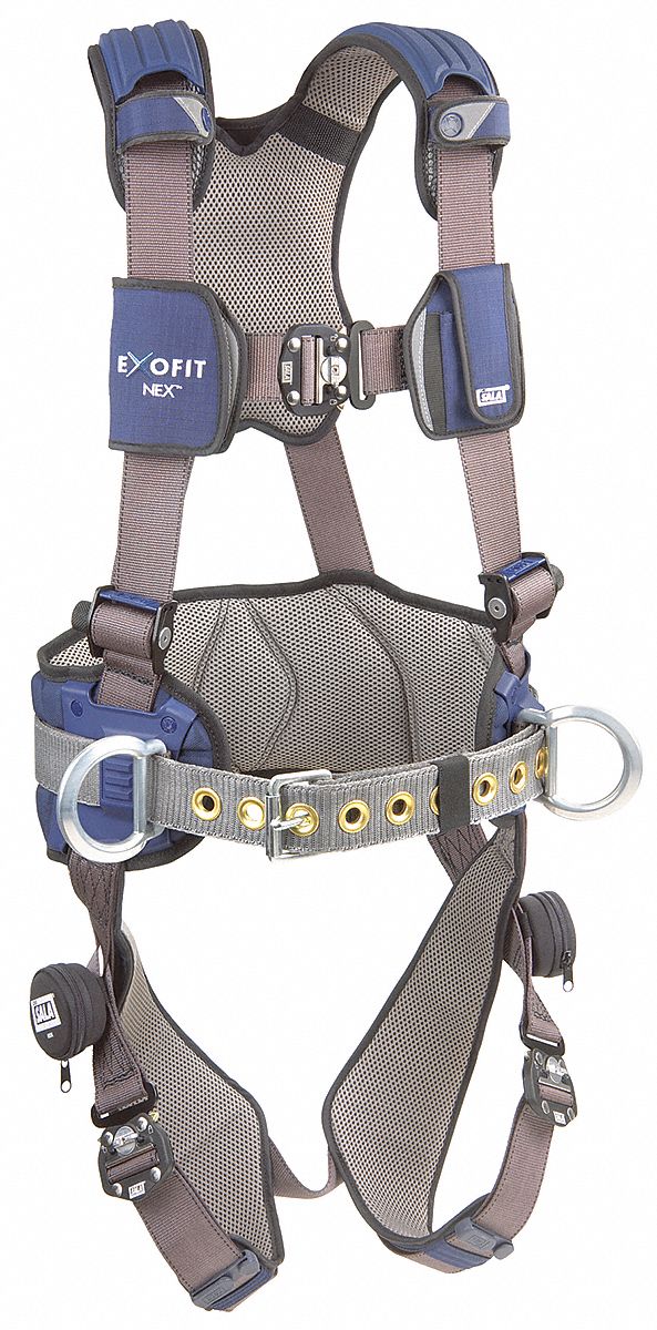 Full Body Harness, 2XL, 420 lb., Blue