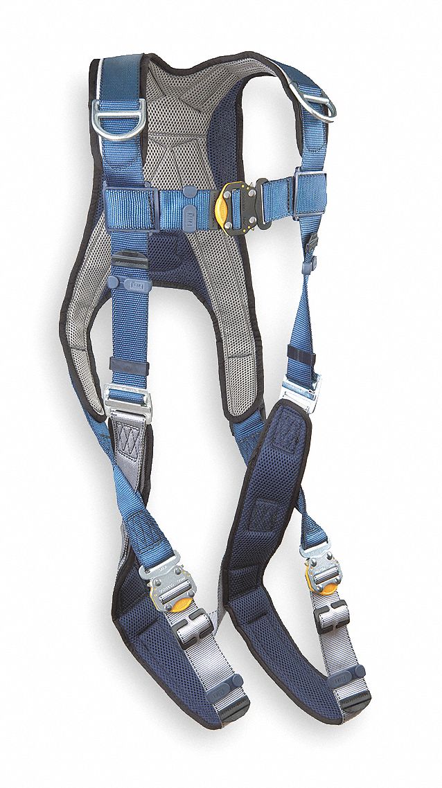 Full Body Harness, M, 420 lb., Blue/Gray