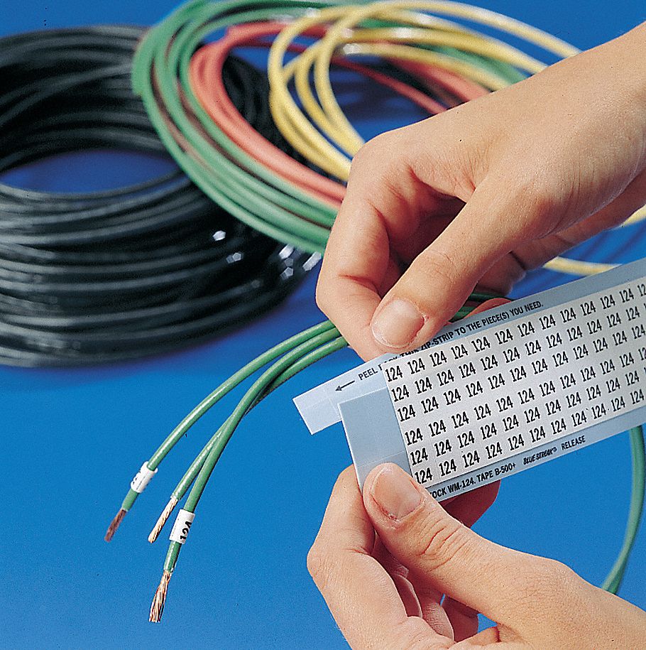 Wire Marker Sleeves, Vinyl, Black/White