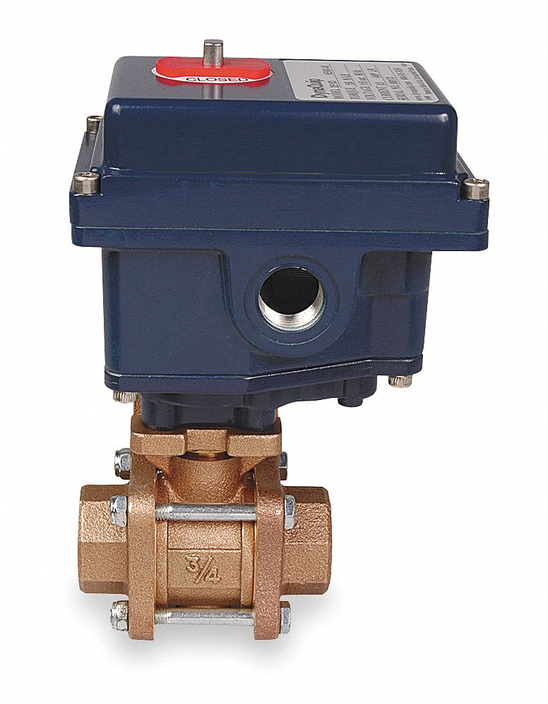 Ball Valve, Electronic, 2 In, Bronze