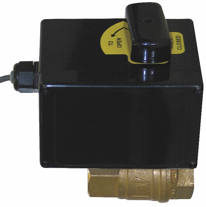 Ball Valve, Electronic, 1/2 In, Brass