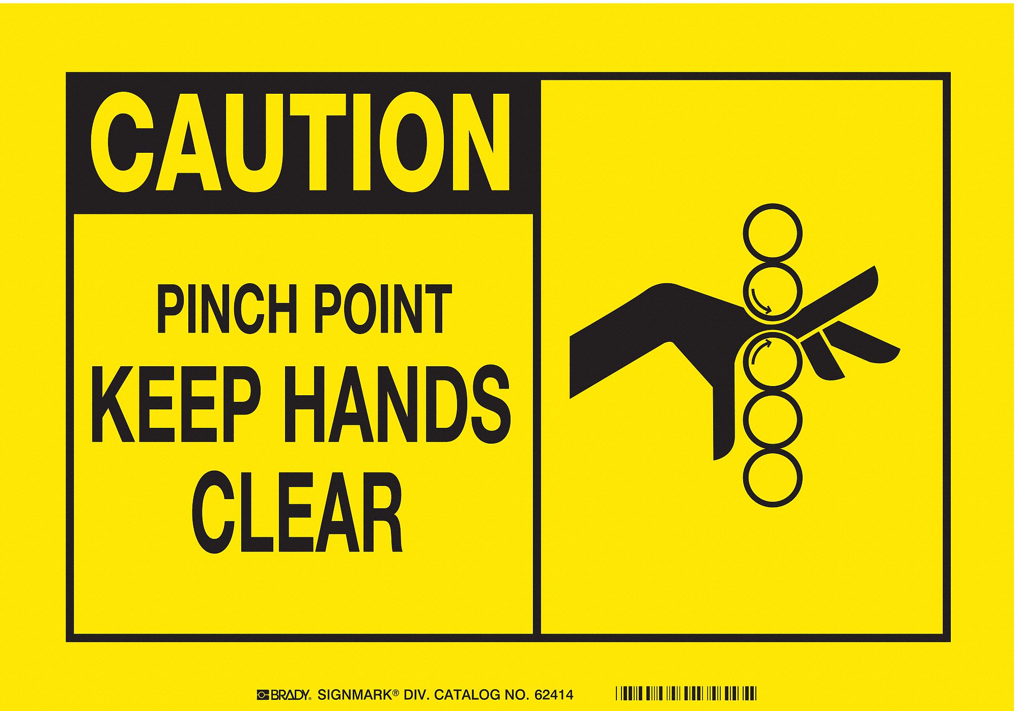 Caution Sign, 3-1/2 x 5In, BK/YEL, ENG, SURF