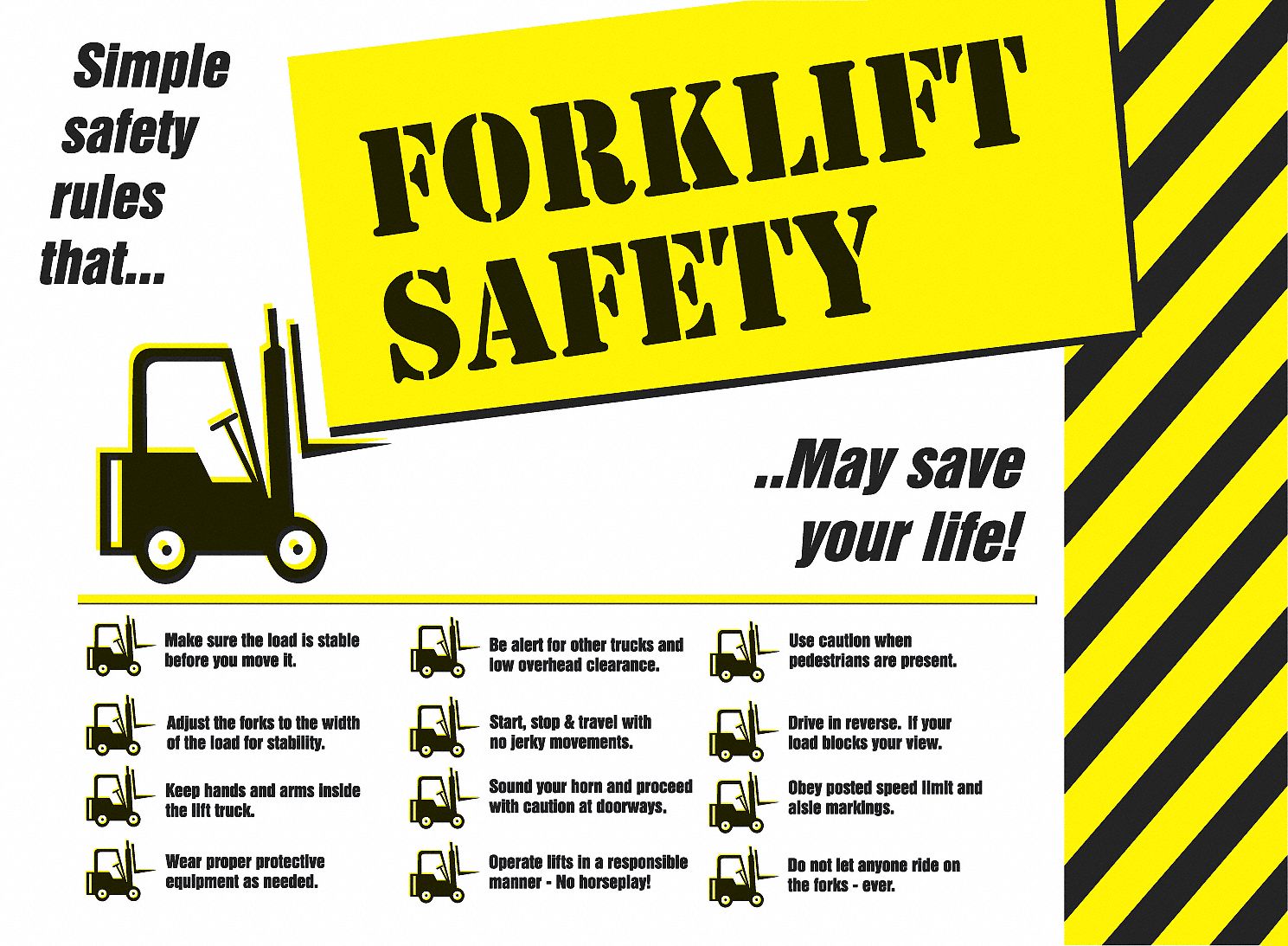 Safety Poster, 18 x 24In, FLEX PLSTC, ENG
