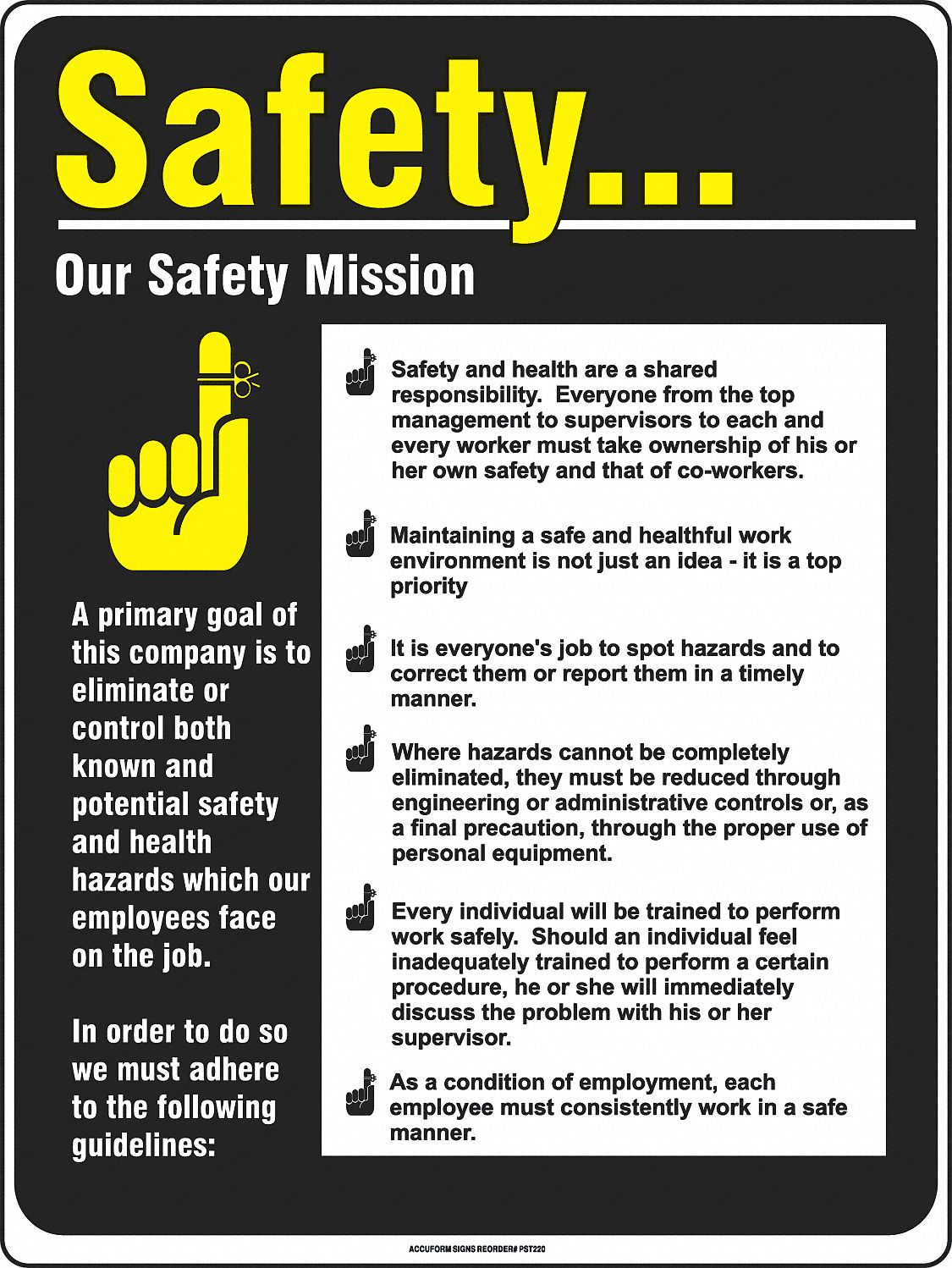 Safety Poster, 24 x 18In, FLEX PLSTC, ENG