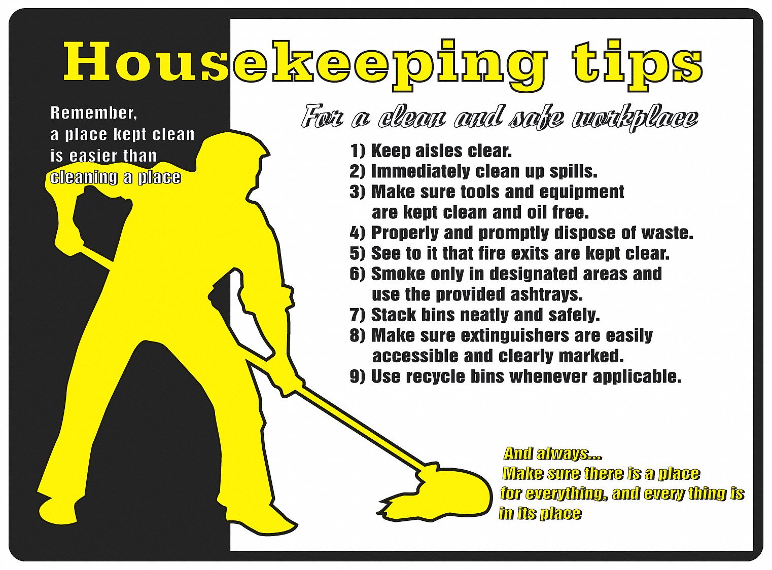 Safety Poster, 18 x 24In, FLEX PLSTC, ENG